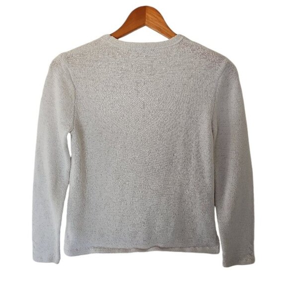 Pendleton White Cotton Blend Cardigan V-Neck Sweater Womens S Small Button Front - Picture 5 of 12